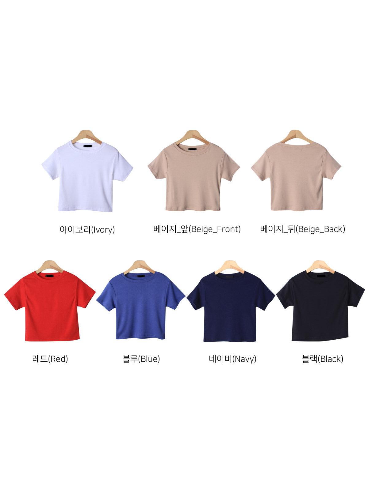 韓製日常棉質crop tee<KR> - IKIMSTORE