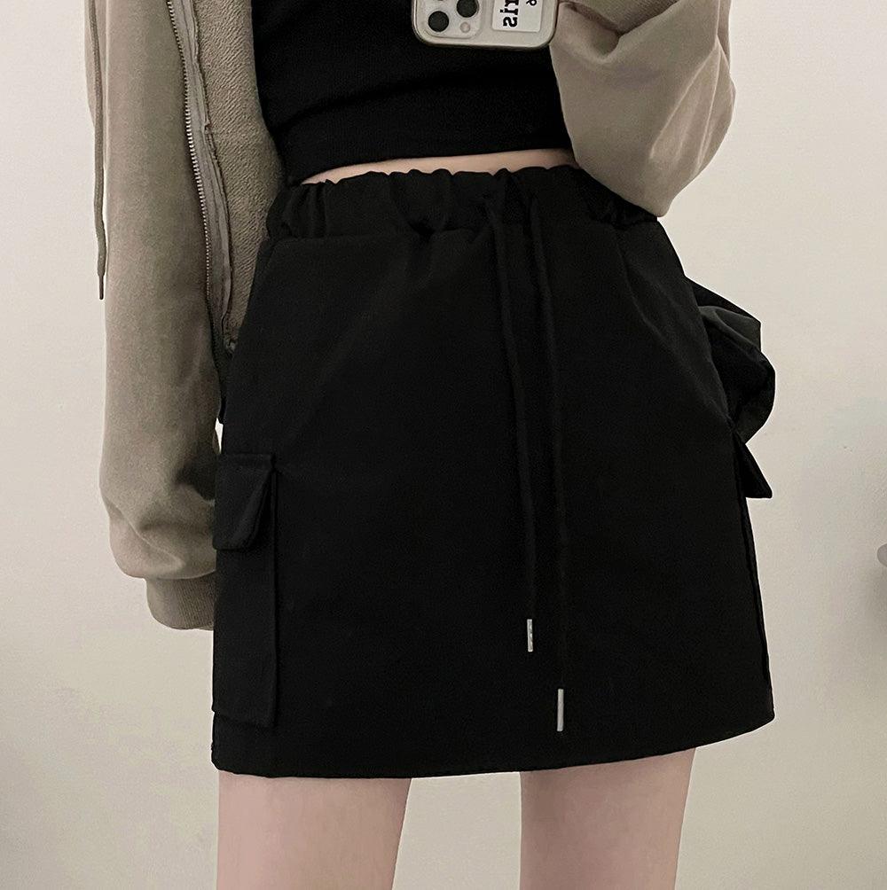 韓製棉質工裝迷你裙(3color)<KR> - IKIMSTORE