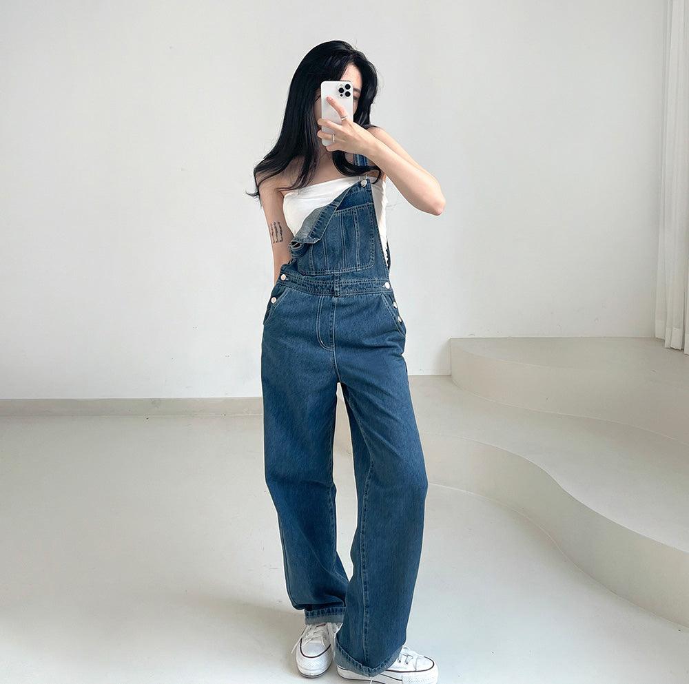 Vintage復古牛仔背帶褲(S-XL) - IKIMSTORE