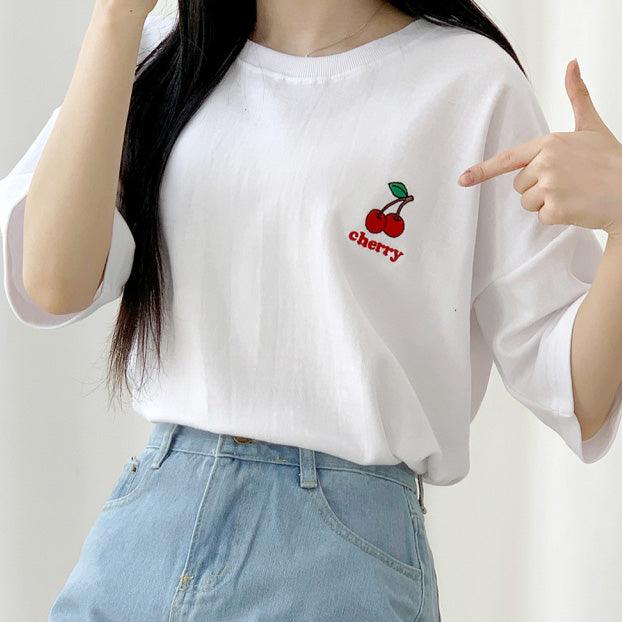 🇰🇷韓製水果刺繡短袖T恤<KR> - IKIMSTORE