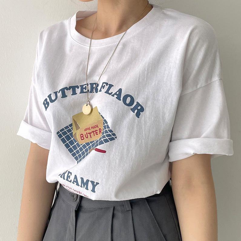 BUTTER 🧈手繪圖案T恤<KR> - IKIMSTORE
