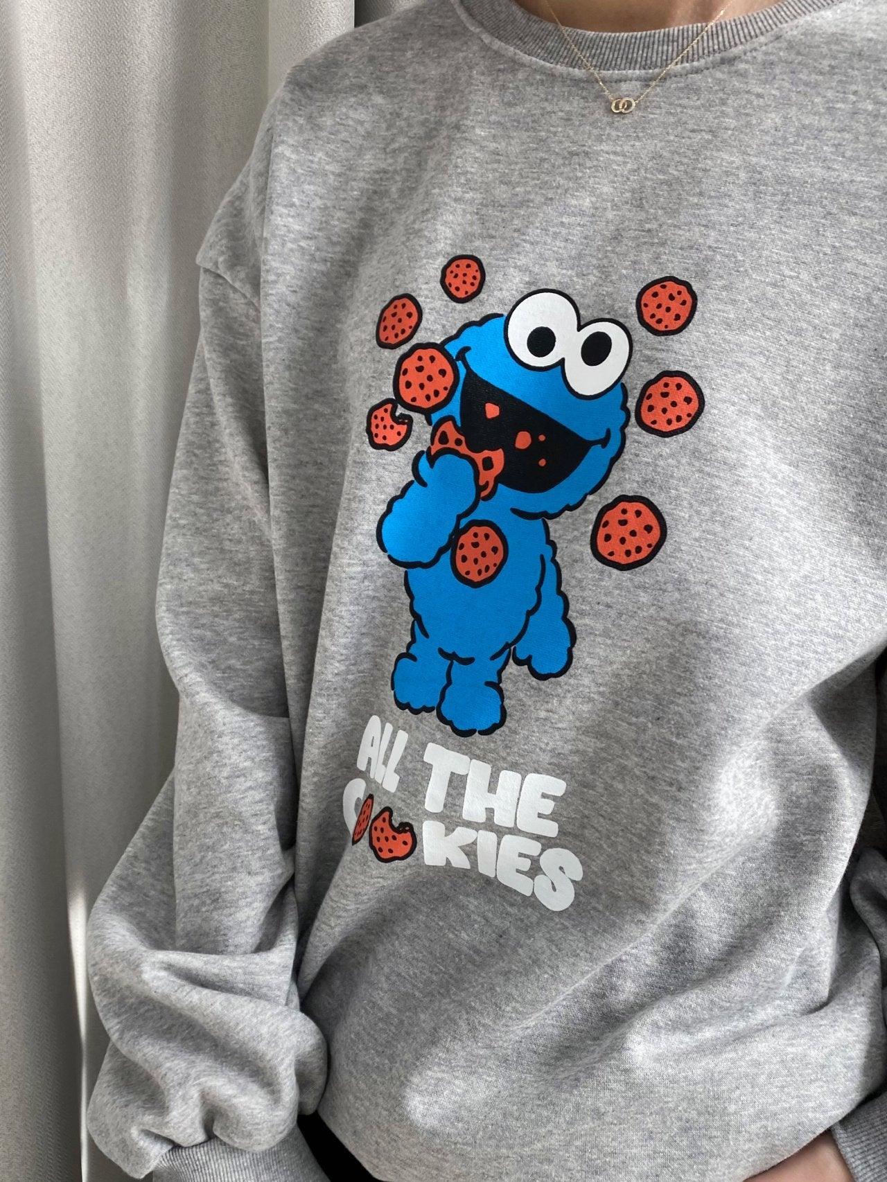 芝麻街餅乾怪獸Cookie衛衣 3色入<KR> - ikimstore
