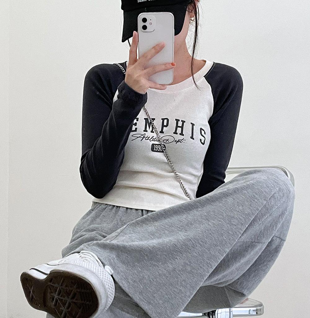 【現貨倒數!】韓製Memphis撞色插肩袖T恤<KR> - IKIMSTORE