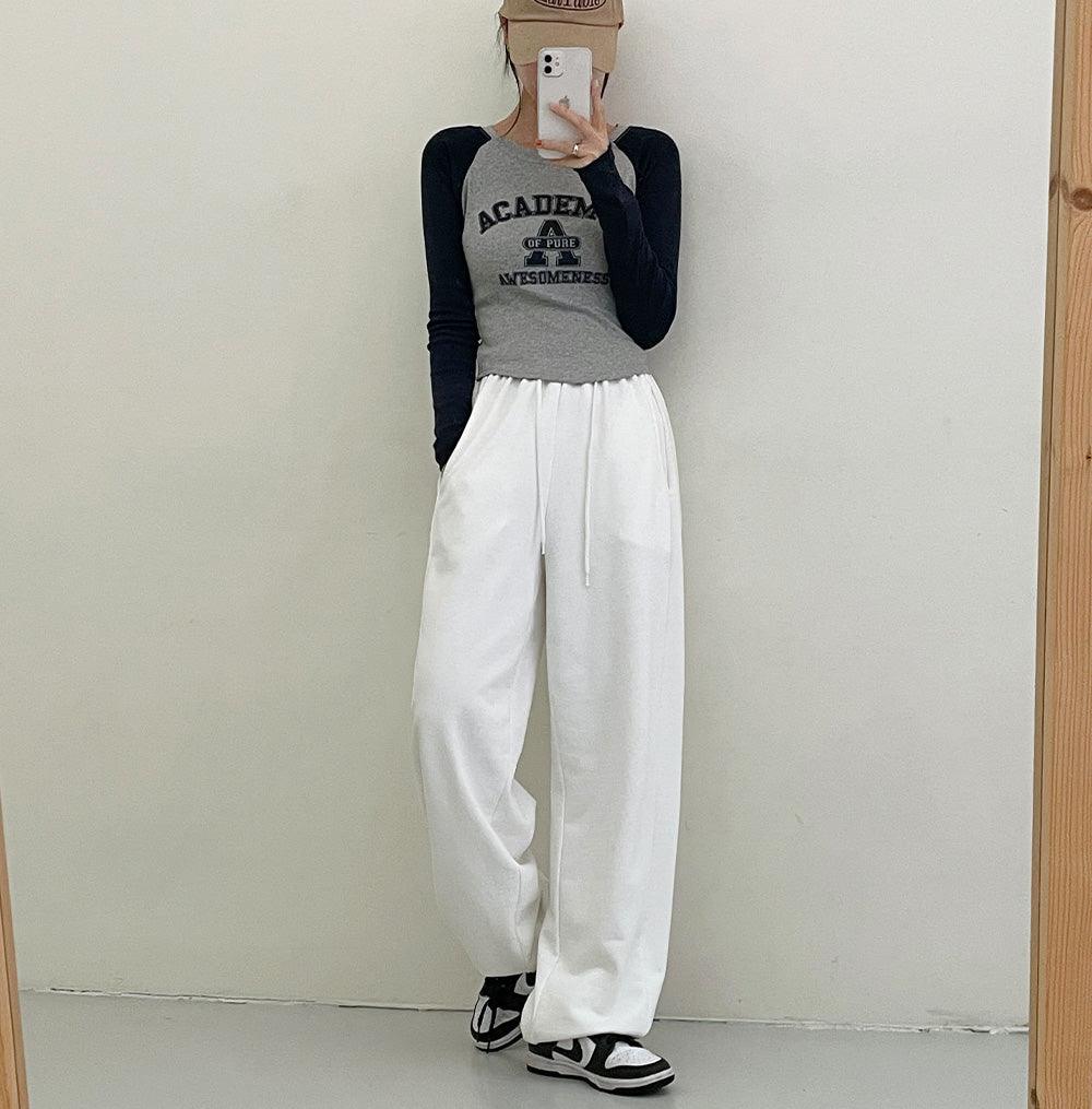 韓製Academy撞色插肩袖T恤<KR> - IKIMSTORE