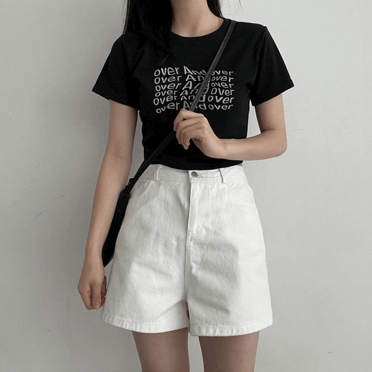 👛新色粉色追加!棉質牛仔短褲~後橡筋腰 (S-L)