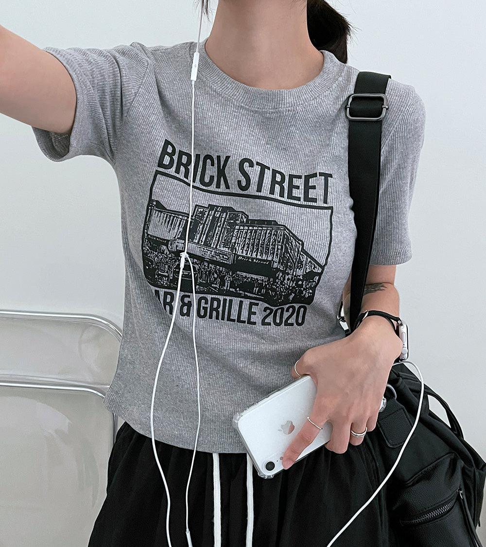 韓製Street羅紋短袖T恤<KR> - IKIMSTORE