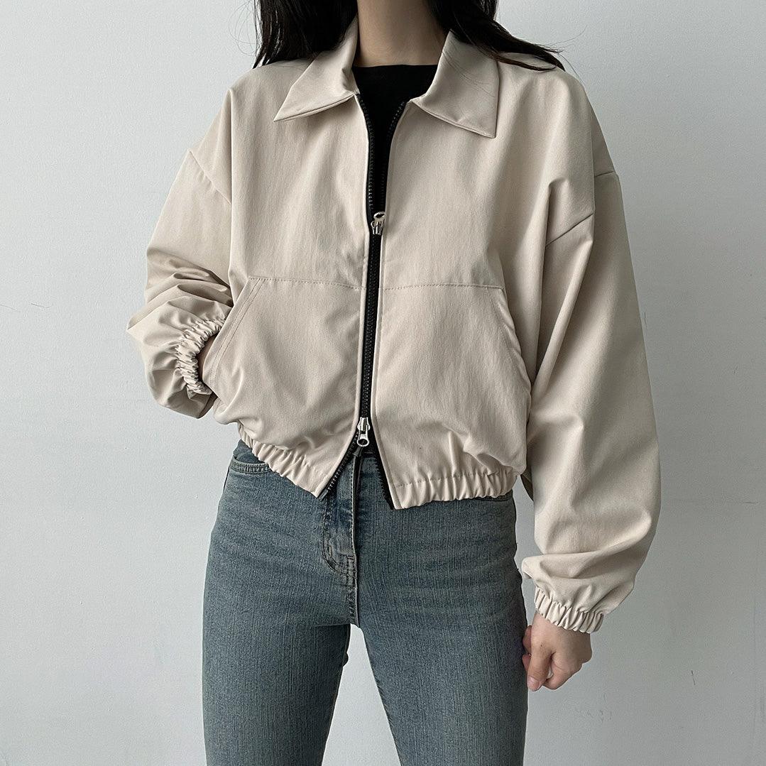 韓製雙向拉鍊翻領夾克外套<KR>(3color) - IKIMSTORE