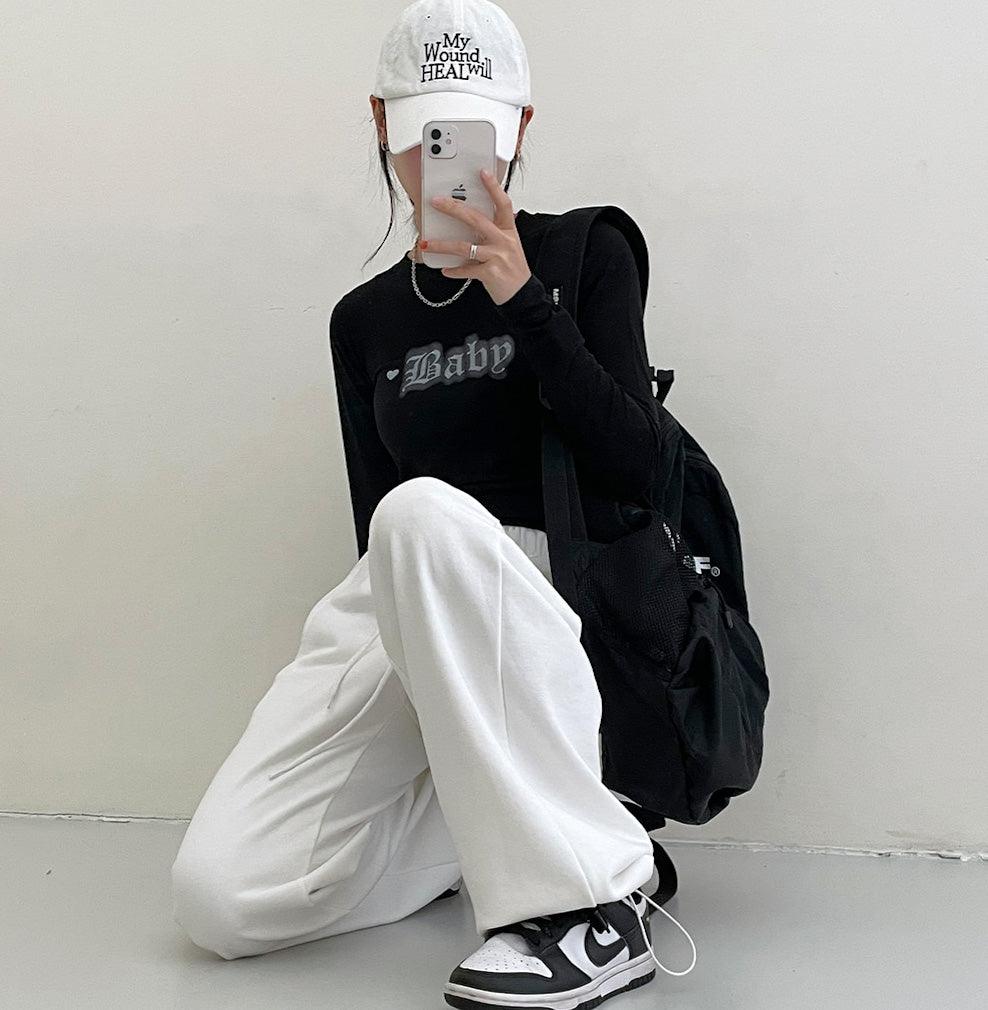 韓製Baby短款長袖T恤<KR> - IKIMSTORE