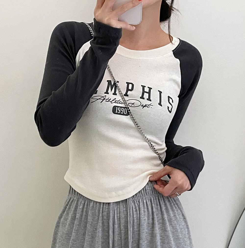 【現貨倒數!】韓製Memphis撞色插肩袖T恤<KR> - IKIMSTORE