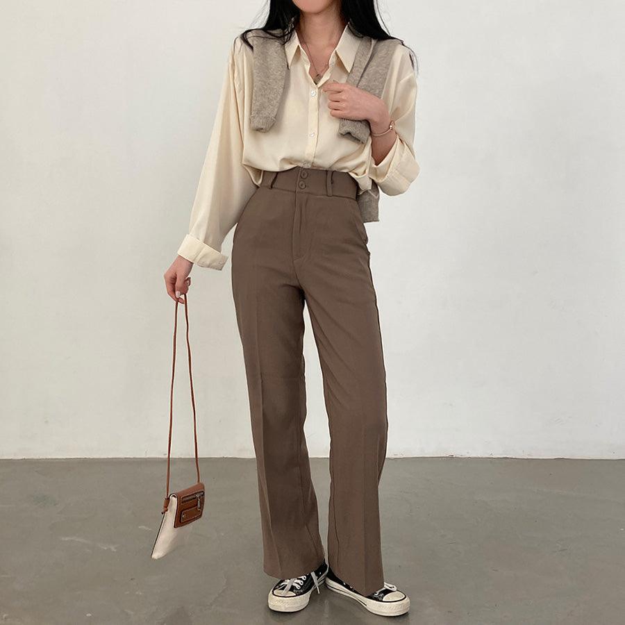 【現貨white, cream, navy】絲滑柔軟寬鬆恤衫(7color) - IKIMSTORE