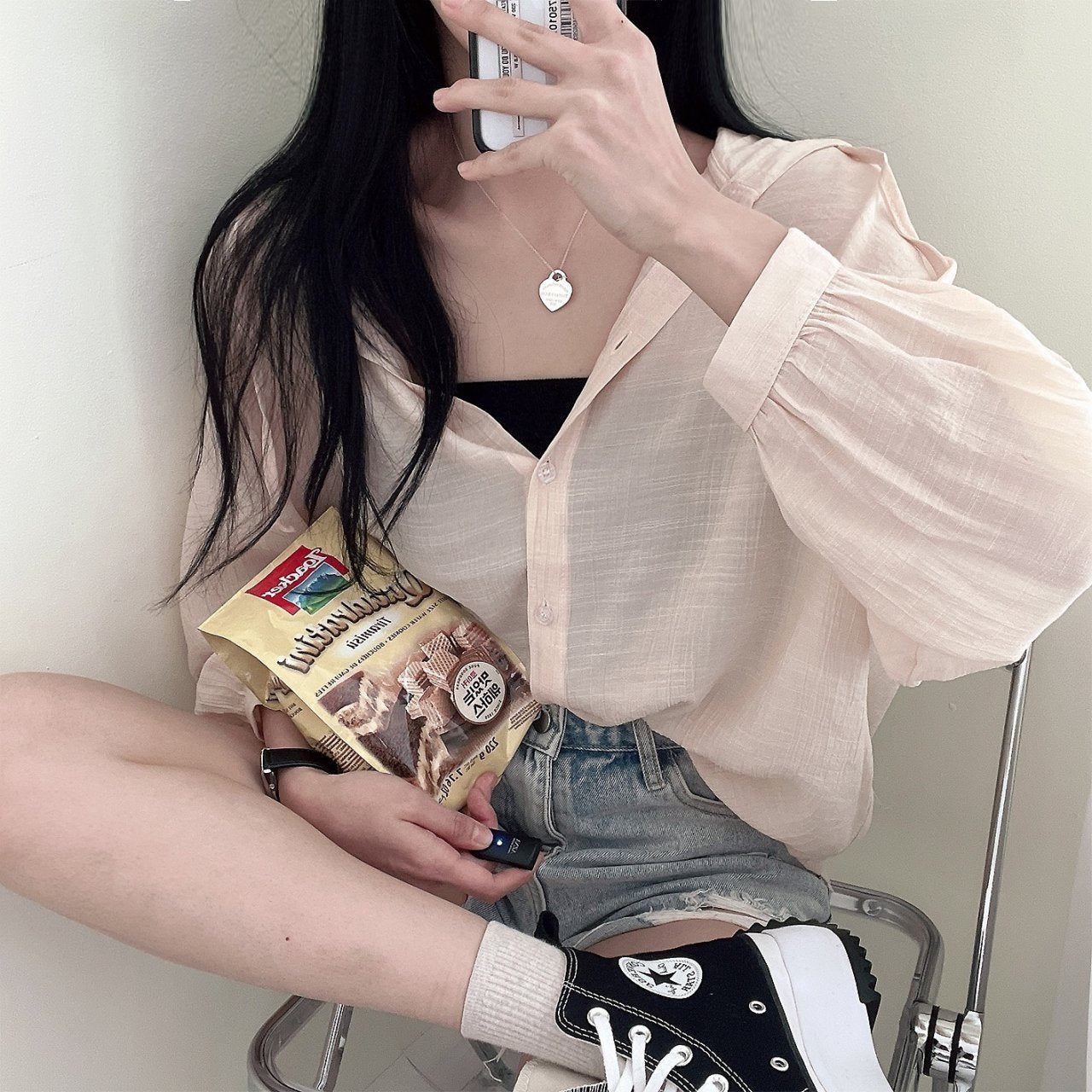 🍦涼爽柔軟雪紡連帽開衫