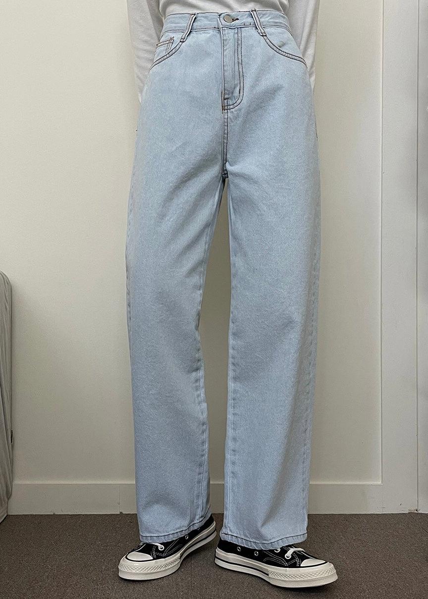 【皇牌牛褲✨】靚!Loose Fit韓製六色牛仔闊腳褲<KR> (S-L) - IKIMSTORE