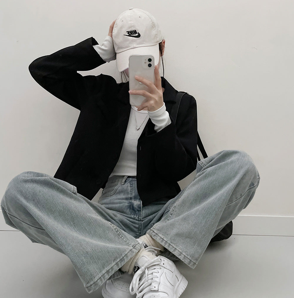 韓製短款西裝外套