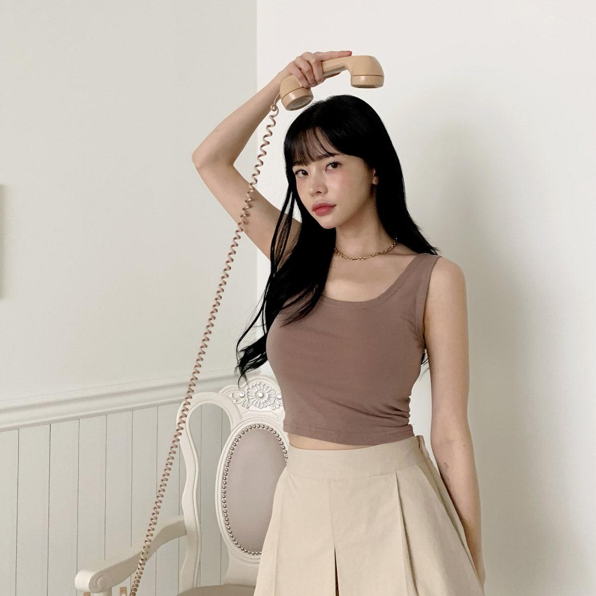 收副乳U領薄款背心<KR> - IKIMSTORE
