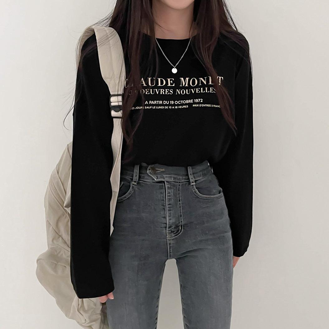 🇰🇷韓製Claude印字長袖T恤<KR> - IKIMSTORE