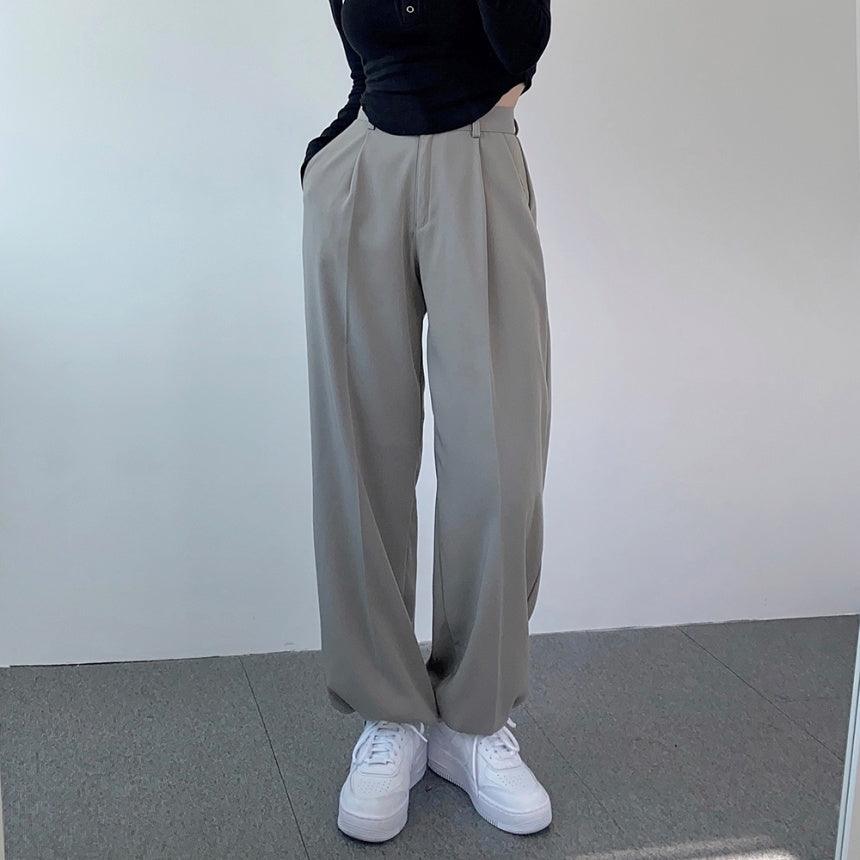 (兩穿!休閒/慢跑褲)束腳抽繩休閒闊褲<KR>(S-L) - IKIMSTORE