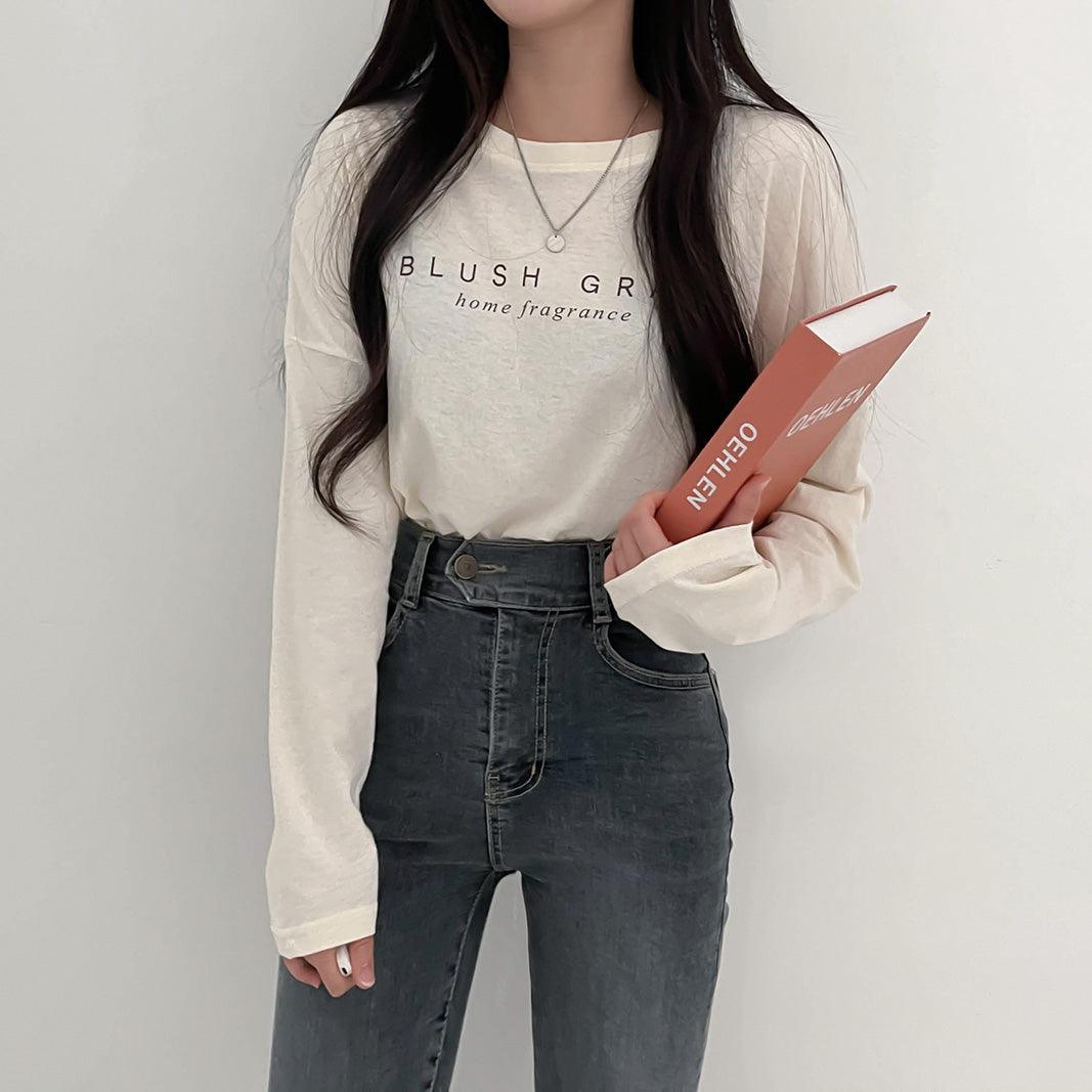 韓製Blush Gray長袖T恤<KR> - IKIMSTORE