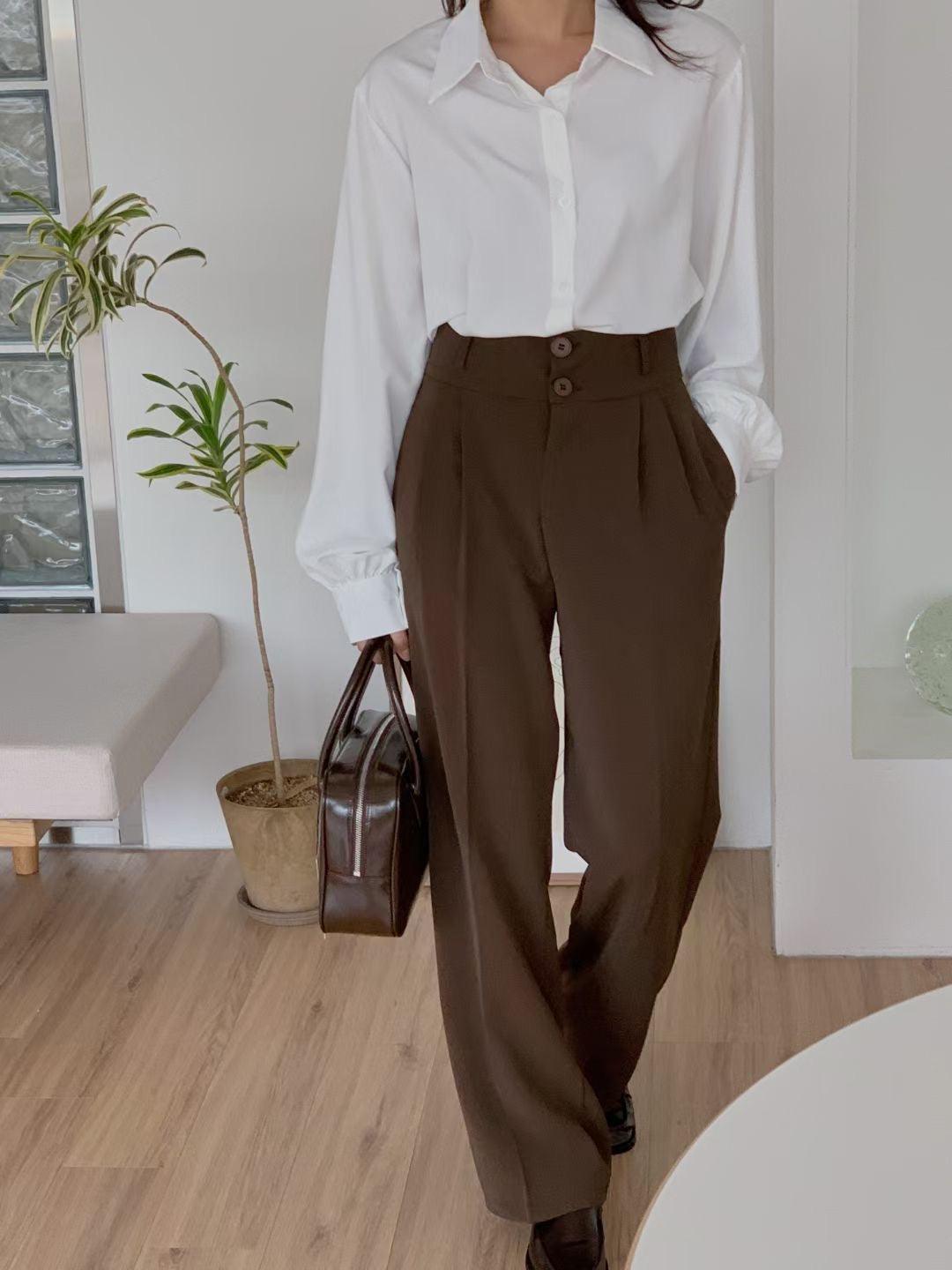 🇰🇷韓製兩粒扣西裝闊褲<KR>(S-L) - IKIMSTORE