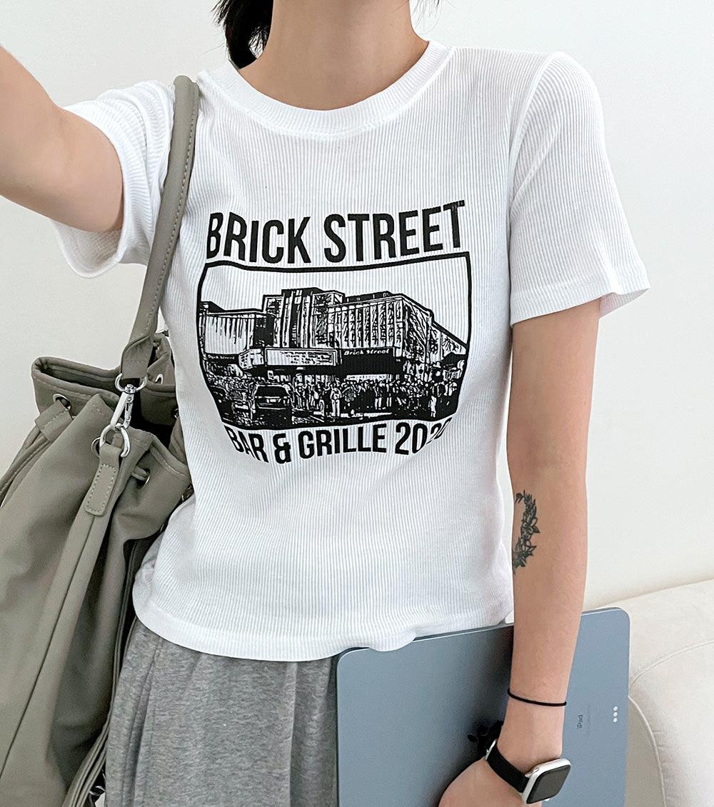韓製Street羅紋短袖T恤<KR> - IKIMSTORE