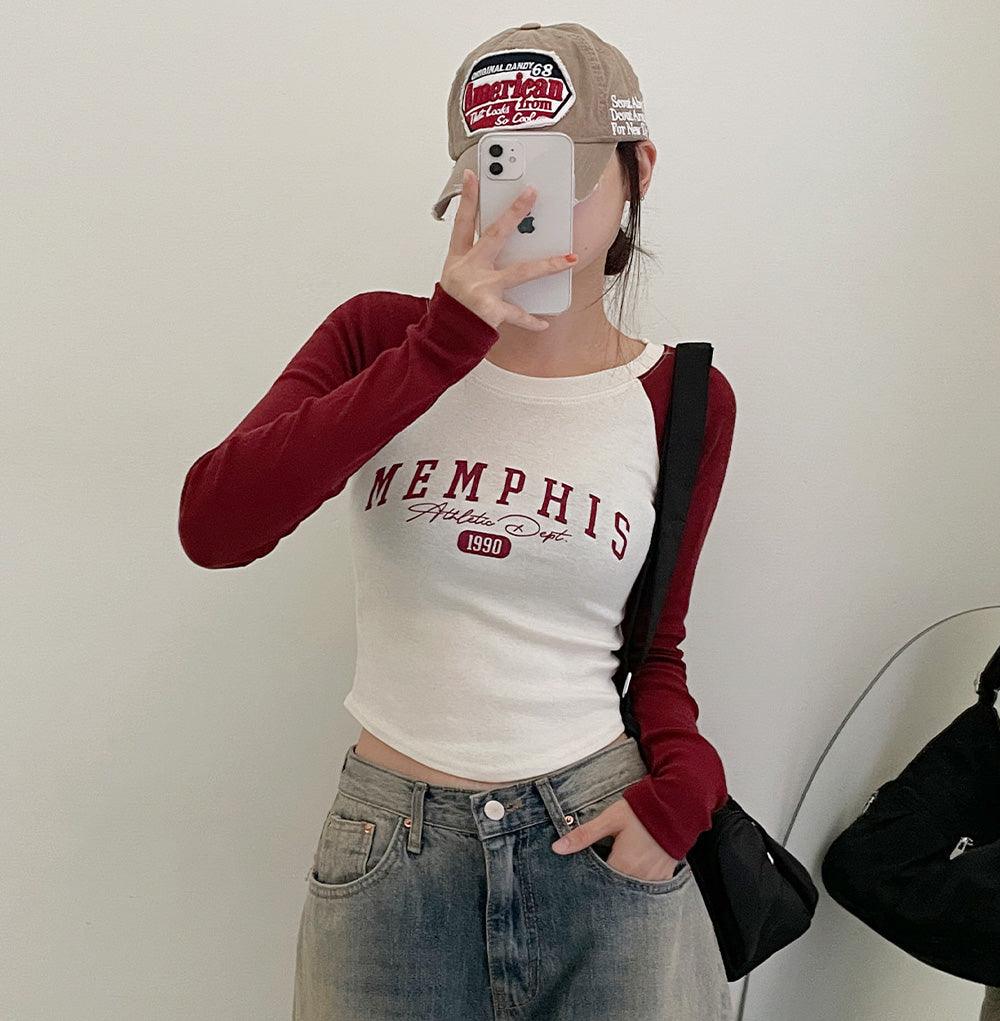 【現貨倒數!】韓製Memphis撞色插肩袖T恤<KR> - IKIMSTORE