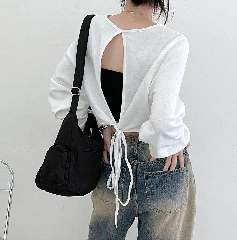 韓製露背綁帶衛衣<KR> - IKIMSTORE