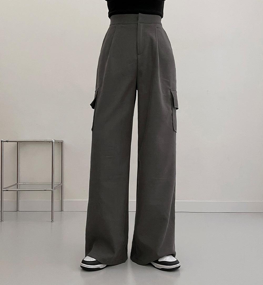 冬季加厚反絨工裝寬褲 - IKIMSTORE