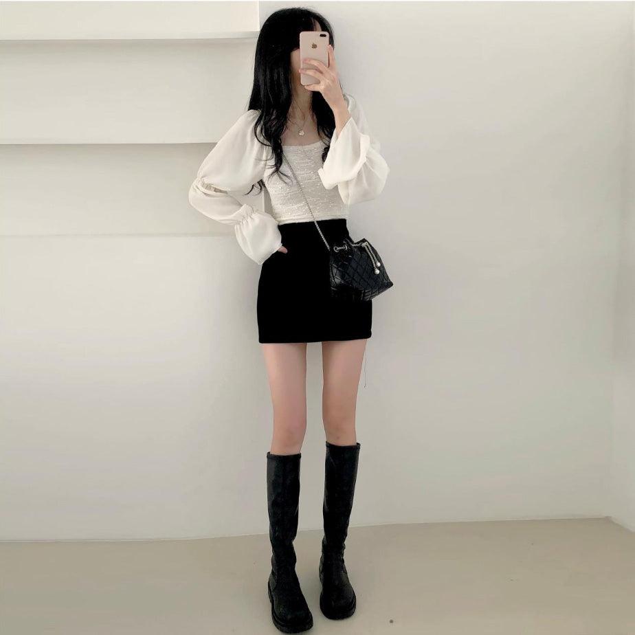 【🍷約會Look/可露肩!】Jasmine Puff Blouse<KR> - IKIMSTORE