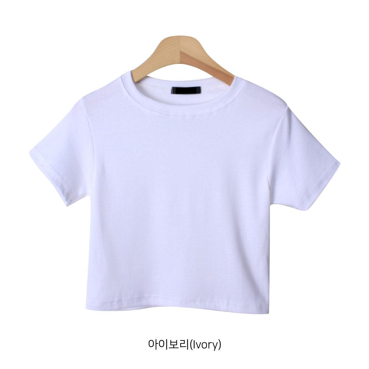 韓製日常棉質crop tee<KR> - IKIMSTORE