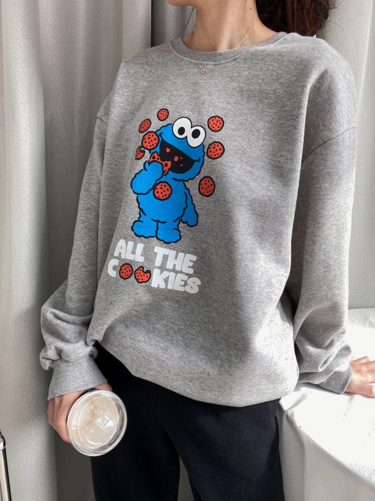 芝麻街餅乾怪獸Cookie衛衣 3色入<KR> - ikimstore