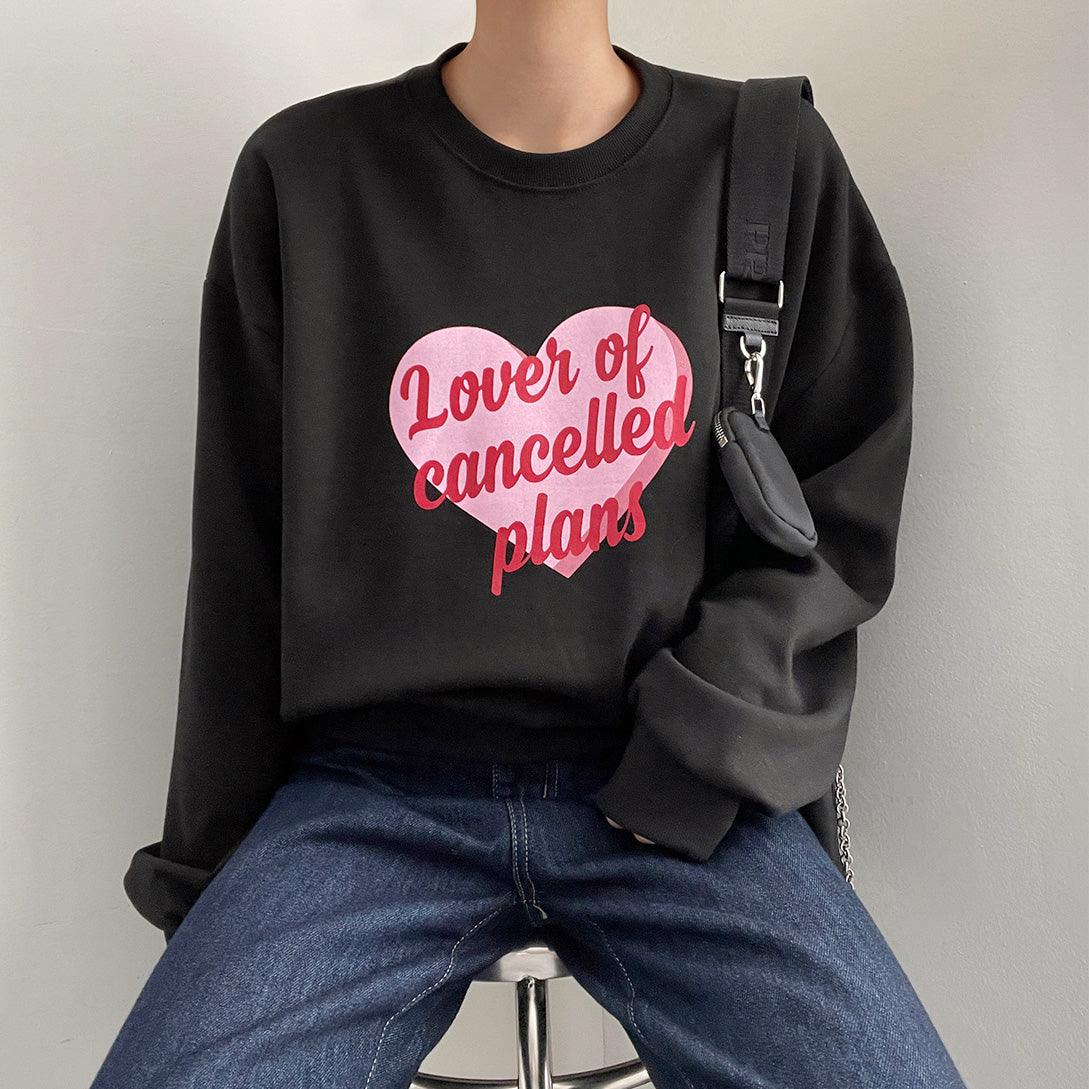 💛韓製Heart圖案短款衛衣T<KR> - IKIMSTORE