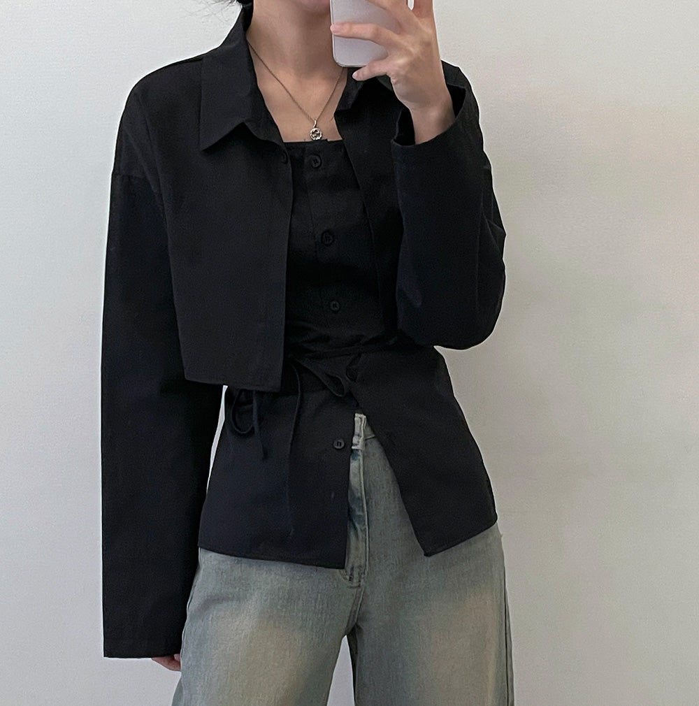 【SET】Bolero shirt+背心套裝