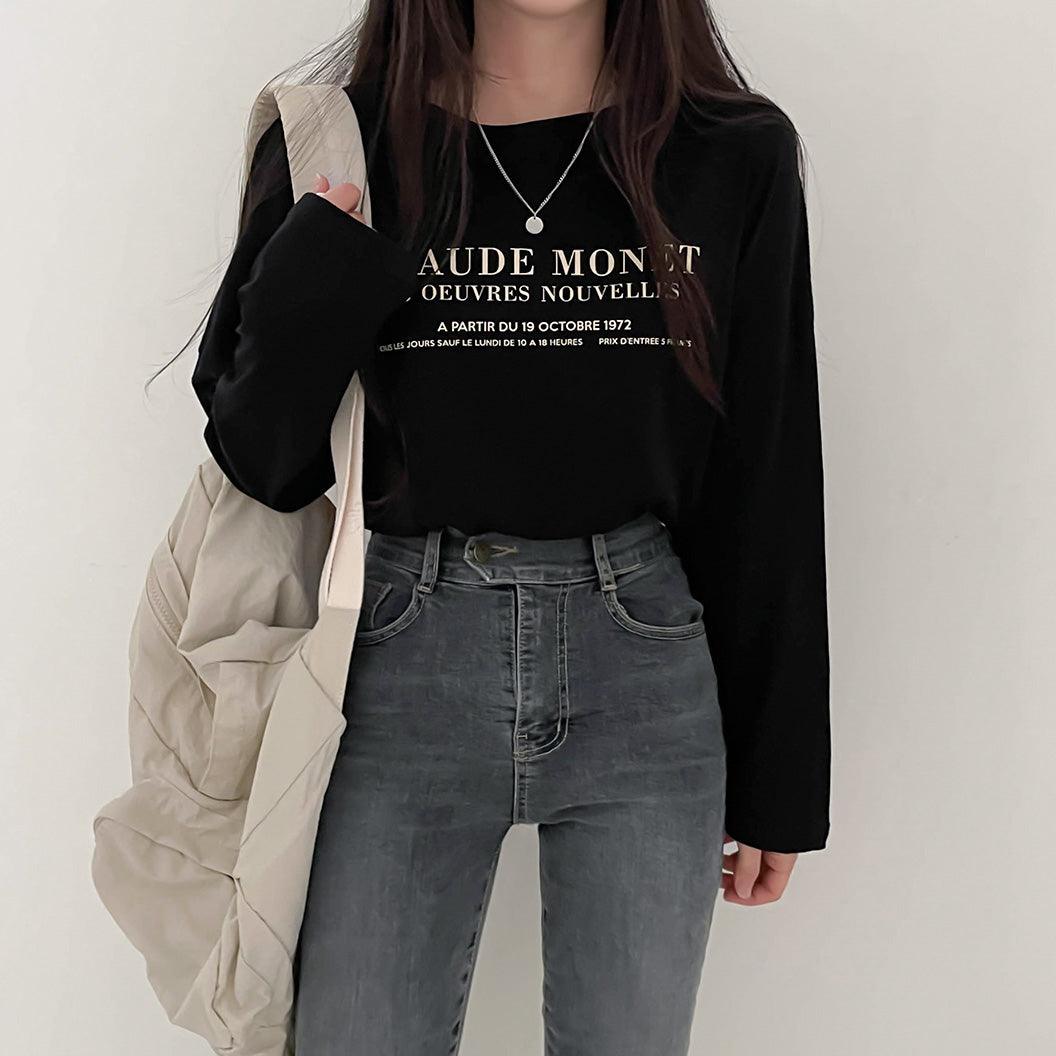 🇰🇷韓製Claude印字長袖T恤<KR> - IKIMSTORE