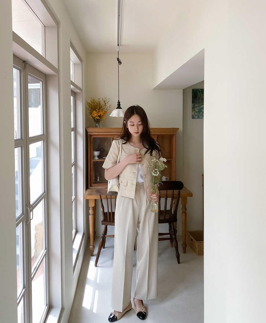 【三種長度】兩針褶日常西裝闊褲<KR> (S~2XL) - IKIMSTORE