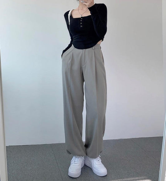 (兩穿!休閒/慢跑褲)束腳抽繩休閒闊褲<KR>(S-L) - IKIMSTORE