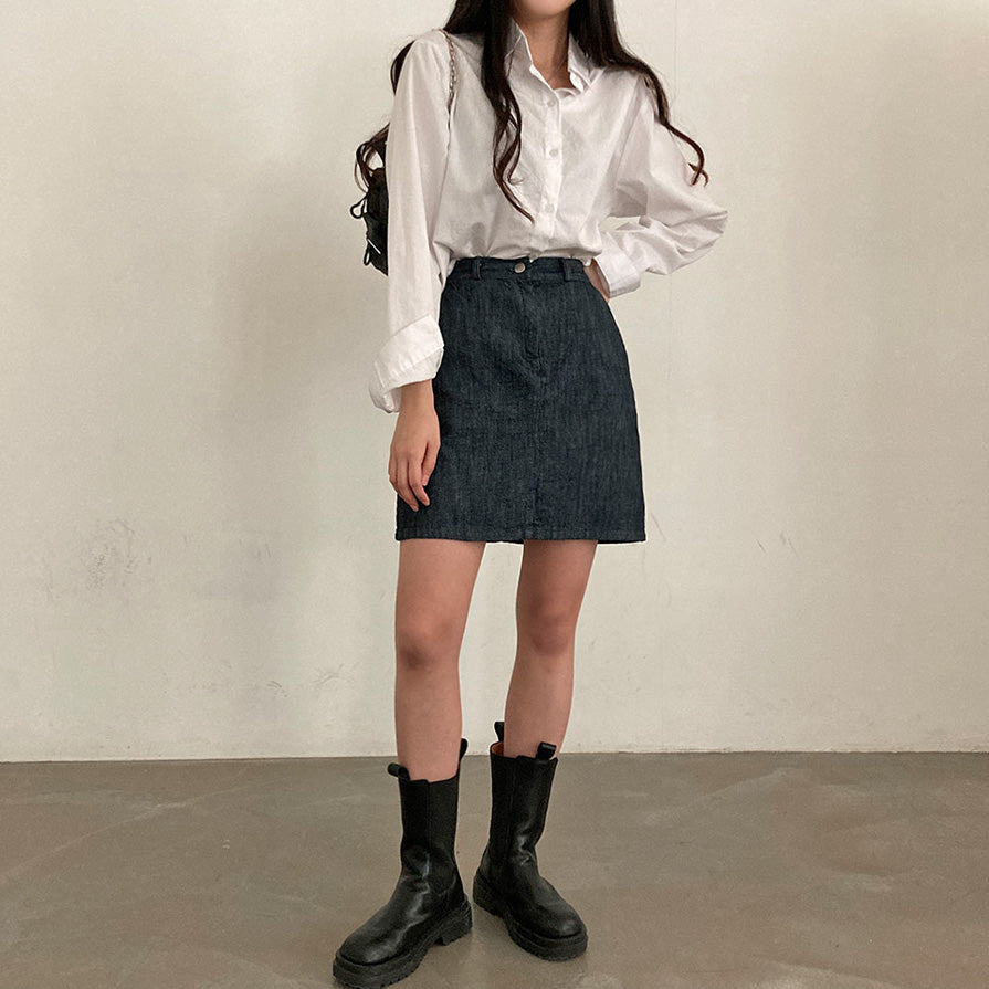 【薄款🍨/後鬆緊腰】🇰🇷韓製原色牛仔短褲&牛仔短裙(S-2XL)