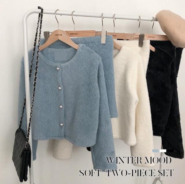 🤍冬日柔軟絨絨小香套裝<KR> - IKIMSTORE