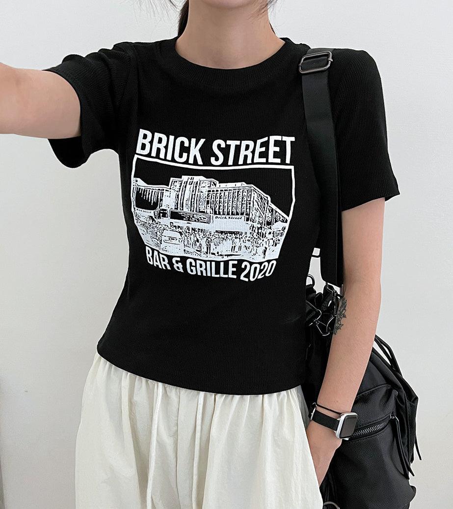 韓製Street羅紋短袖T恤<KR> - IKIMSTORE