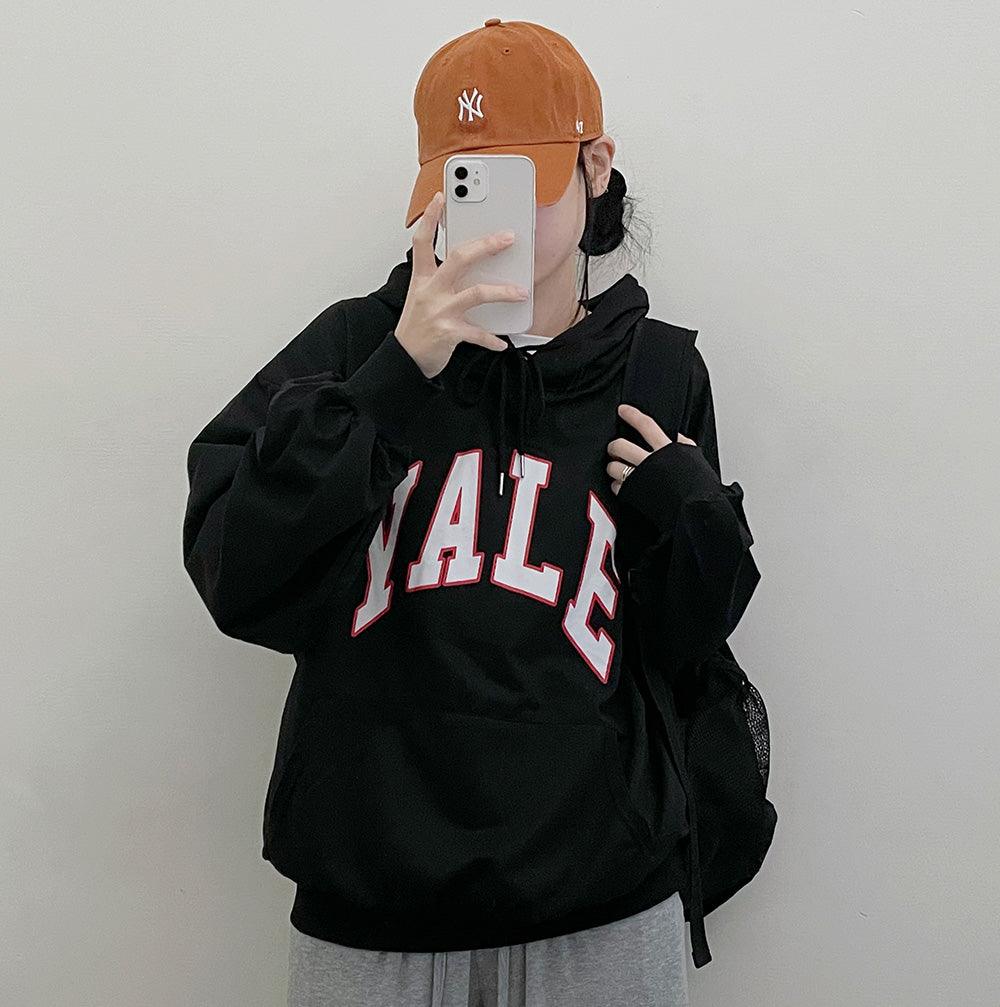【春季新品】Yale字母印花連帽衛衣(3color) - IKIMSTORE