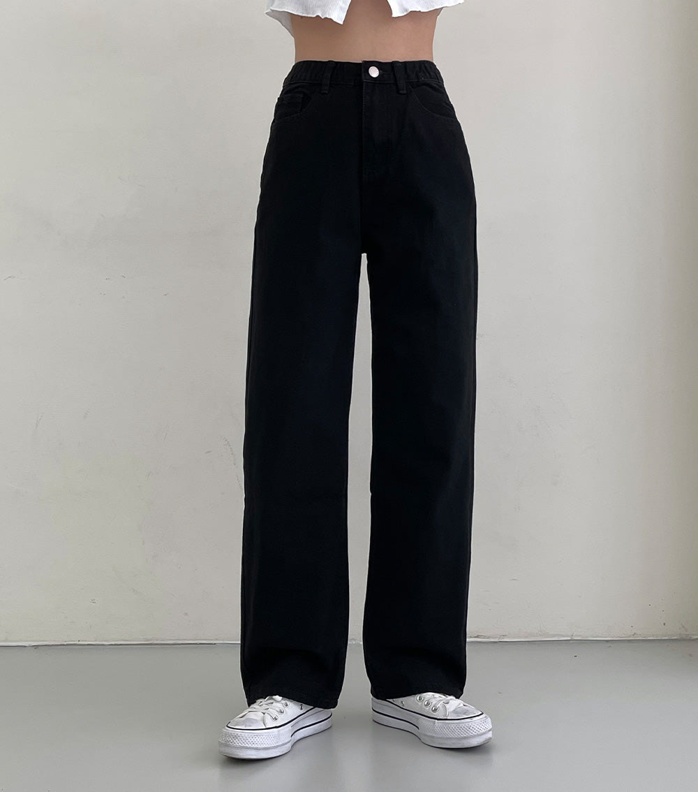 【3種長度/內橡筋】水洗闊腿牛仔褲(S-2XL)