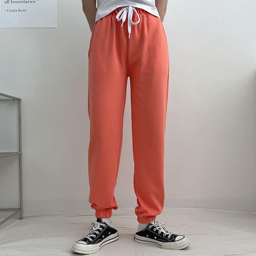 【韓製/S-5XL】高腰鬆緊腰慢跑束腳褲<KR> (14color) - IKIMSTORE