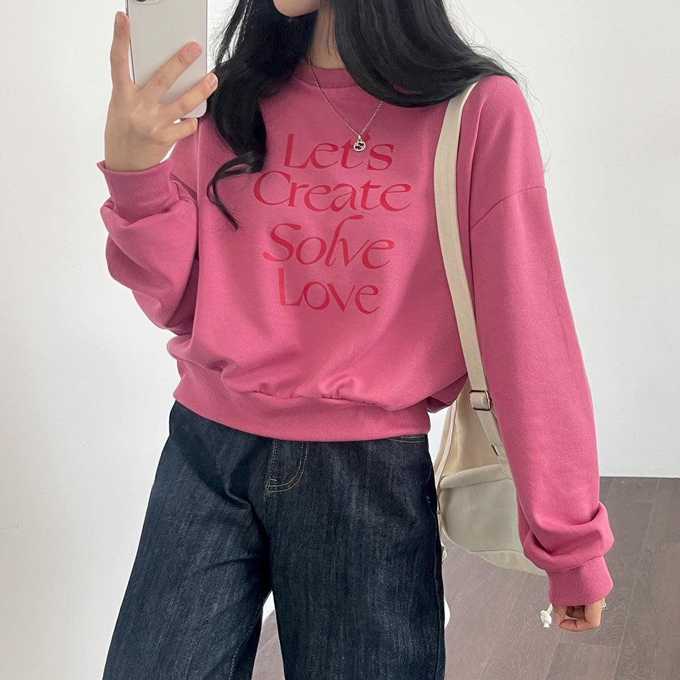 韓製Love刻字印花衛衣<KR> - IKIMSTORE