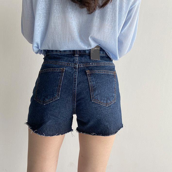 ☀️夏日必入韓製不修邊牛仔短褲<KR> - IKIMSTORE