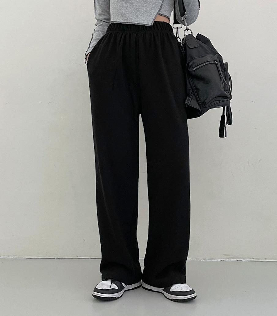 【舒適!】韓製時尚鬆緊腰棉褲<KR>(M/ L) - IKIMSTORE