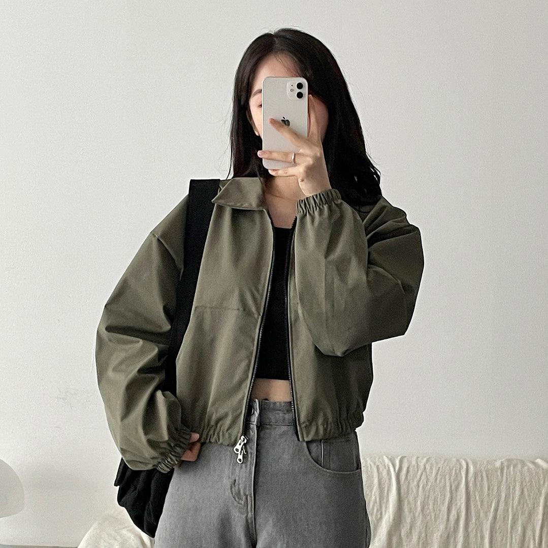 韓製雙向拉鍊翻領夾克外套<KR>(3color) - IKIMSTORE