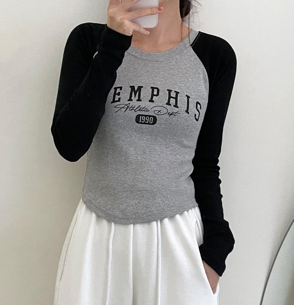 【現貨倒數!】韓製Memphis撞色插肩袖T恤<KR> - IKIMSTORE