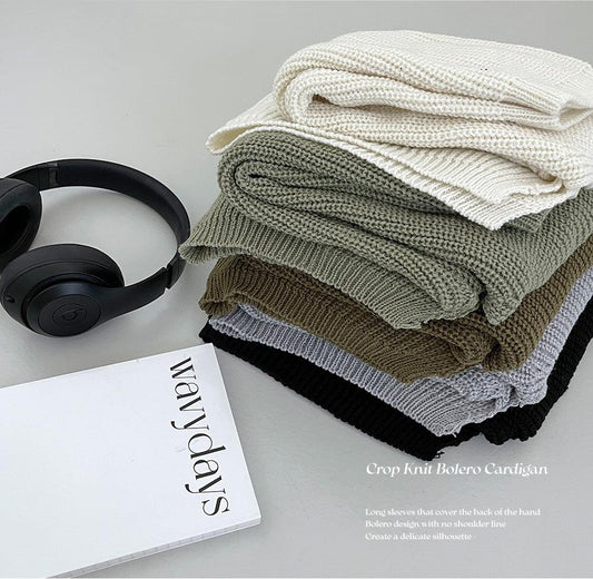 【現貨Black】韓製Bolero短版針織外套<KR> - IKIMSTORE