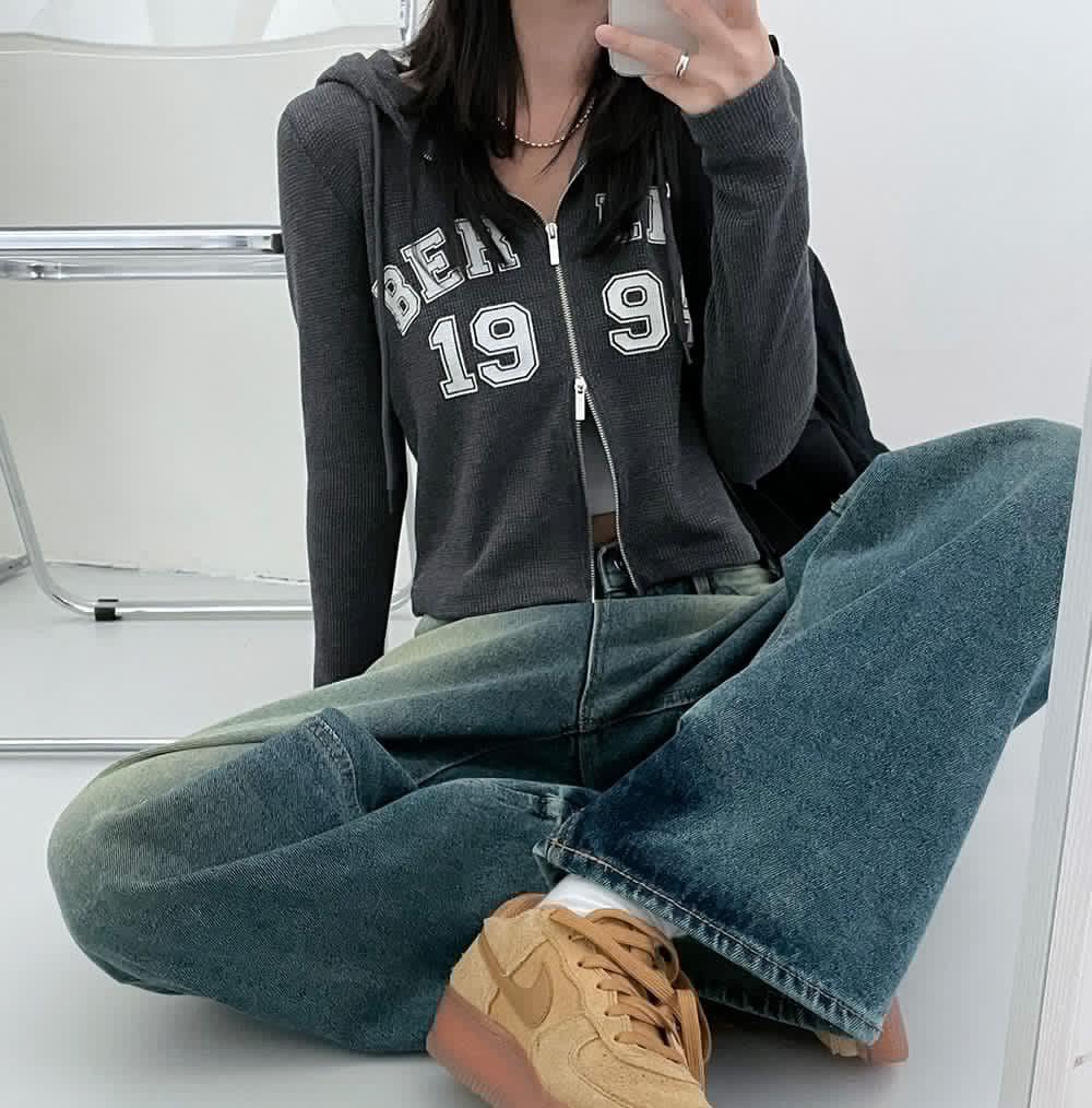 🧇Waffle韓製上下拉鏈連帽外套<KR> - IKIMSTORE