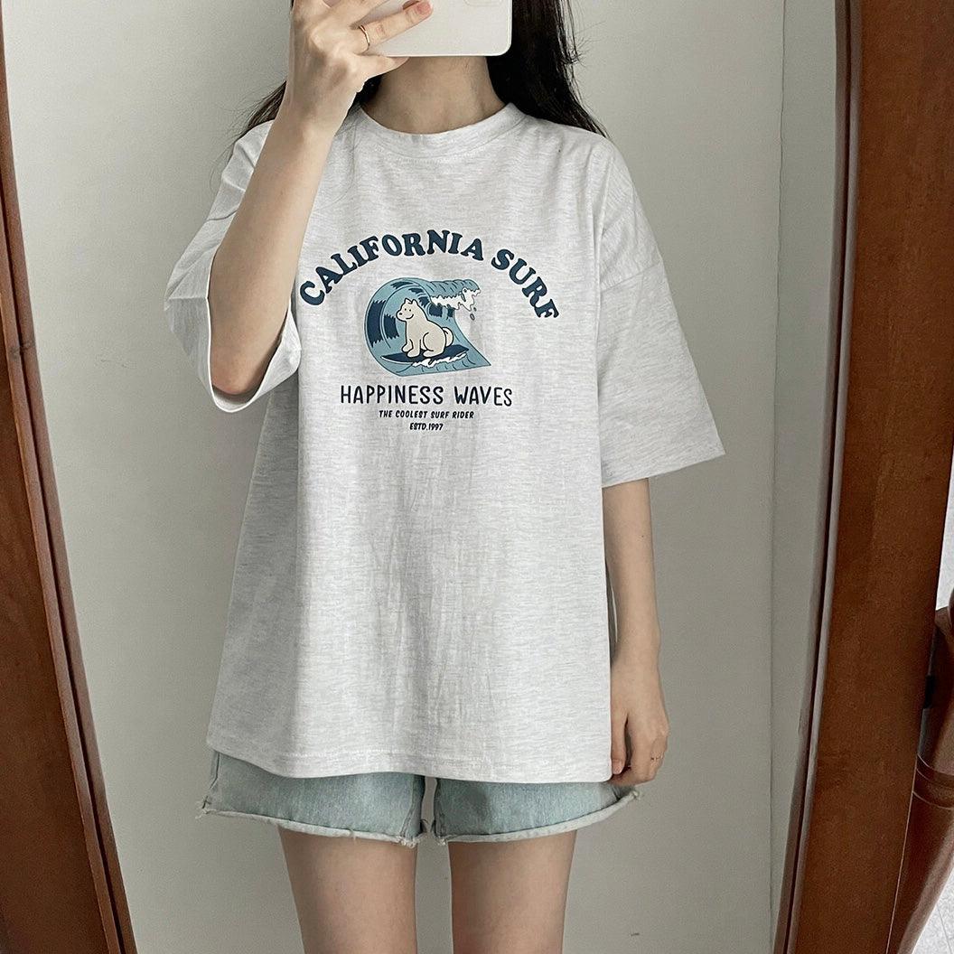 【現貨黑】 California滑浪犬短袖T恤<KR> - IKIMSTORE
