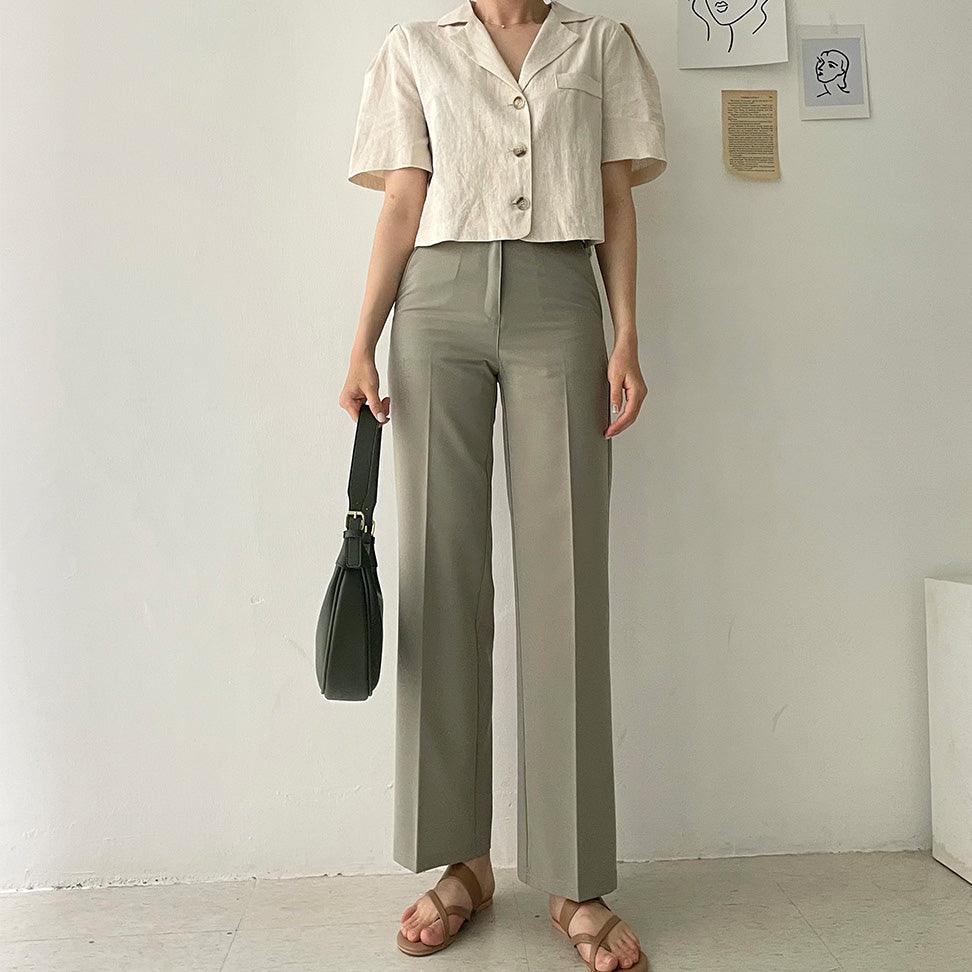 現貨倒數!【Regular Fit!】日常西裝闊腿褲<KR> (S-L) - IKIMSTORE