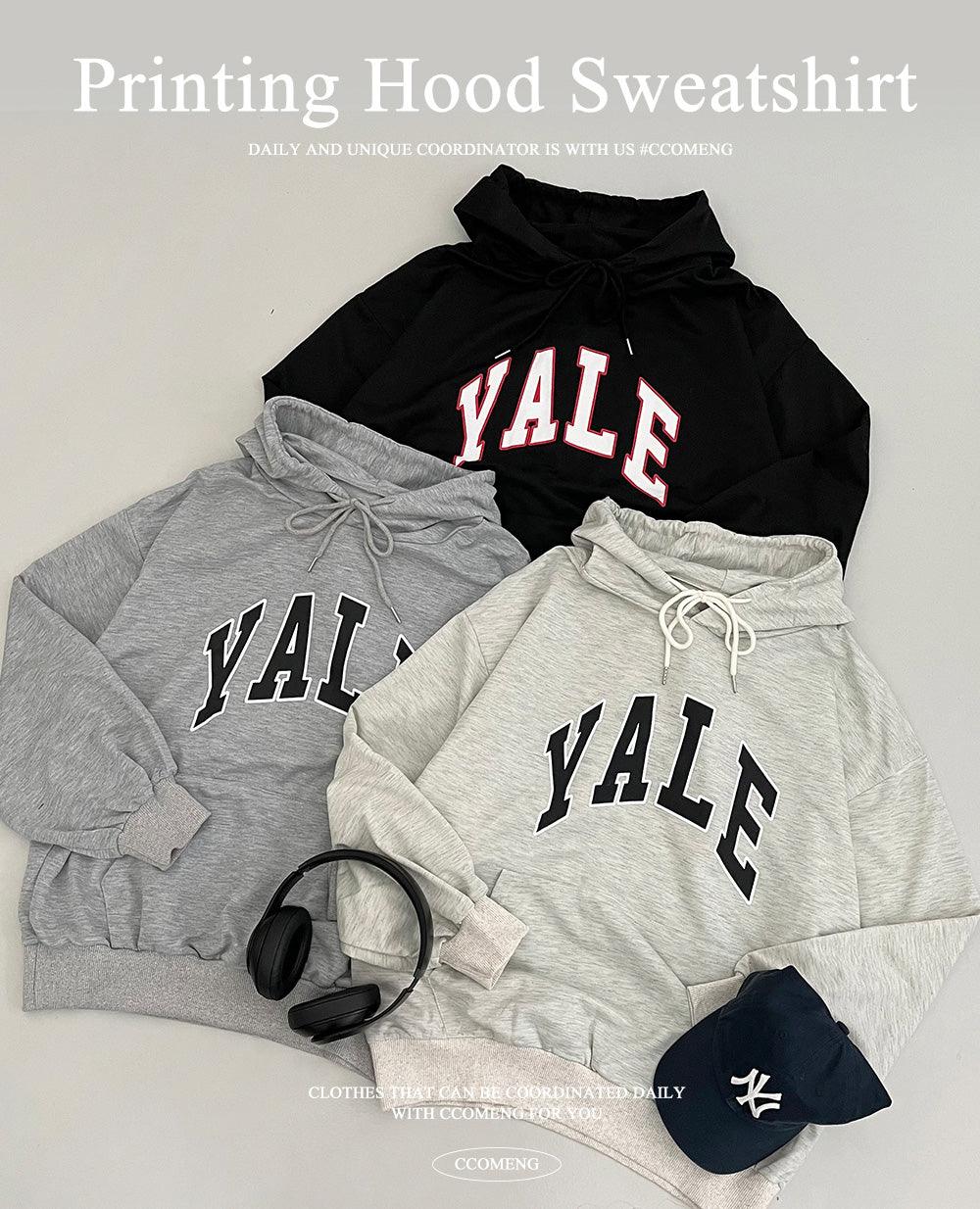 【春季新品】Yale字母印花連帽衛衣(3color) - IKIMSTORE